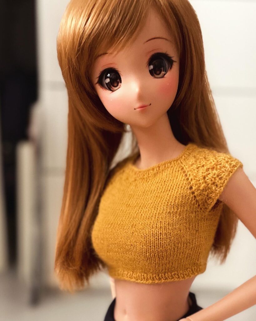 Yellow cropped top for SmartDoll
