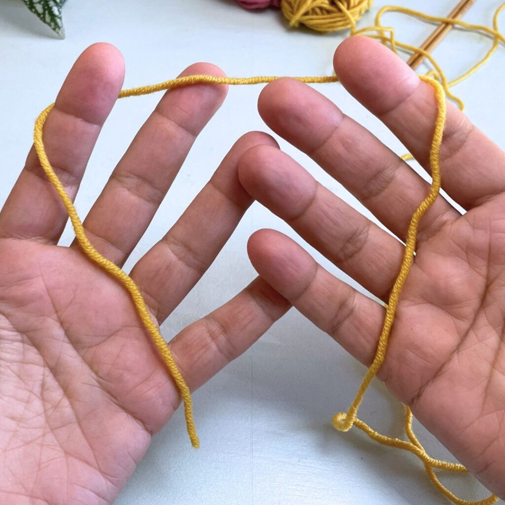 Primer paso para el montaje de hebra larga: calcular la cantidad de hebra