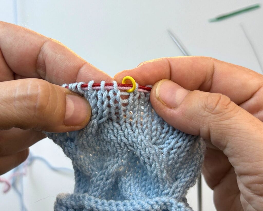 Línea de vida atrapada en marcador cerrado