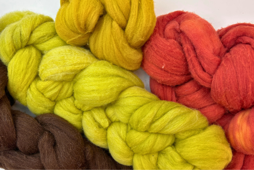 Fibras teñidas para el jersey Harvest Flower